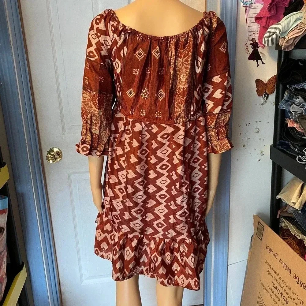 Benjamin Boho Sexy Lightweight Casual Summer Dress Women Size S/M